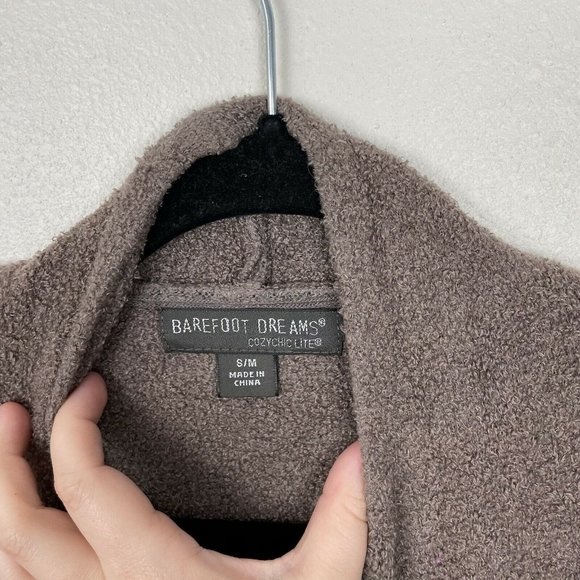 Barefoot Dreams Cozy Chic Lite Essential Island Wrap Cardigan Size S/M Brown - Picture 4 of 6